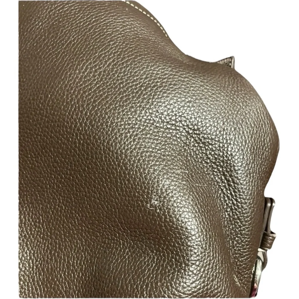 Coach brown leather hobo bag with light purple interior!